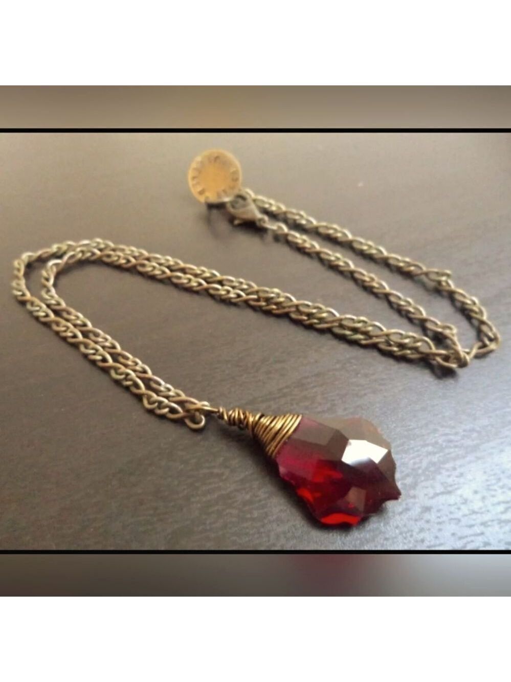 VINTAGE ESTATE SIGNED BELLA JEWELED GLASS 17" NECKLACE